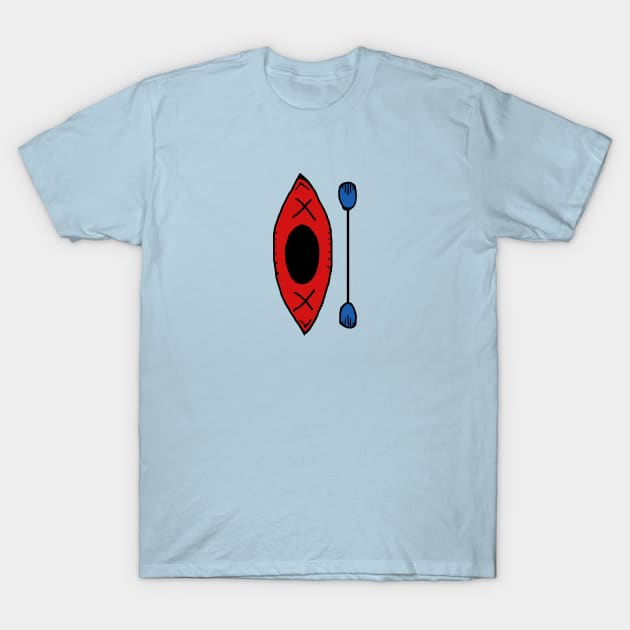 Red Simple Kayak T-Shirt by akachayy